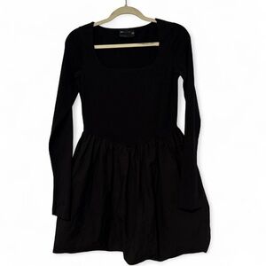 ASOS black bubble long sleeve cotton dress women’s size 8